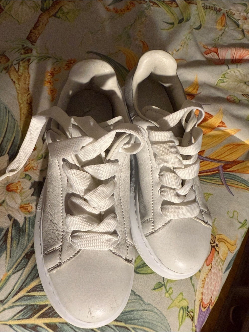 Alexander McQueen Kids White Leather Sneakers